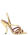 Valentino Garavani Gold Lambskin Stiletto Heel Sandals