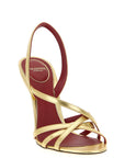 Valentino Garavani Gold Lambskin Stiletto Heel Sandals