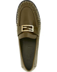 Fendi Bicolor Lamb Leather Slip-On Loafers