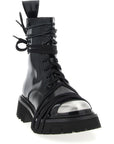 Moschino Black Calfskin Lace-Up Boots
