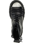 Moschino Black Calfskin Lace-Up Boots
