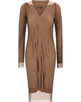 MM6 Maison Margiela Beige Polyamide Midi Dress