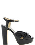 Jimmy Choo Black Leather Stiletto Heel Sandals