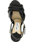 Jimmy Choo Black Leather Stiletto Heel Sandals
