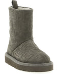 Fendi Gray Calfskin Ankle Boots