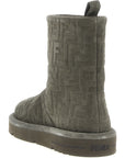 Fendi Gray Calfskin Ankle Boots