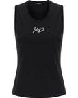 Balmain Black Cotton Sleeveles T-Shirt