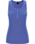 PINKO Blue Cotton Tank Tops