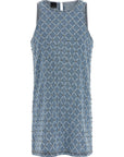PINKO Blue Cotton Short Dress