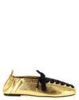 Ganni Gold Polyethylene Ballet Flats