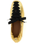 Ganni Gold Polyethylene Ballet Flats