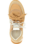 PINKO Beige Calfskin Athletic Sneakers