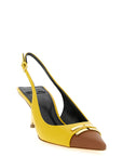 Elisabetta Franchi Bicolor Leather Mid Heel Pumps