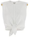 Elisabetta Franchi White Cotton Sleeveles T-Shirt