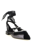 PINKO Black Leather Ballet Flats