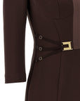 Elisabetta Franchi Brown Polyester Short Dress