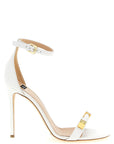 Elisabetta Franchi White Leather Stiletto Heel Sandals