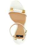 Elisabetta Franchi White Leather Stiletto Heel Sandals