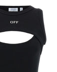 Off-White Bicolor Cotton Short Dress