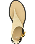 Balmain Beige Calfskin Flat Sandals