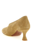 Moschino Beige Calfskin Mid Heel Pumps