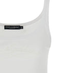 Dolce & Gabbana White Cotton Sleeveles T-Shirt