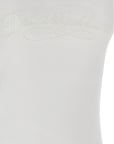 Dolce & Gabbana White Cotton Sleeveles T-Shirt
