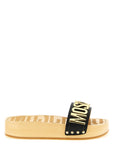 Moschino Black Calfskin Slides