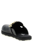 Moschino Black Calfskin Clogs