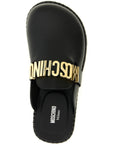 Moschino Black Calfskin Clogs