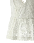 PINKO White Cotton Sleeveles T-Shirt