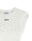 Off-White White Viscose Sleeveles T-Shirt