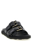Moschino Black Calfskin Slides