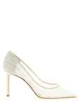 Jimmy Choo White Tencel High Heel Pumps
