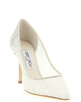 Jimmy Choo White Tencel High Heel Pumps