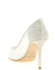 Jimmy Choo White Tencel High Heel Pumps