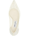 Jimmy Choo White Tencel High Heel Pumps