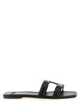 Elisabetta Franchi Black Lambskin Slides