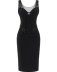 Elisabetta Franchi Black Polyamide Midi Dress