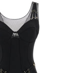 Elisabetta Franchi Black Polyamide Midi Dress