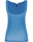 Versace Blue Virgin Wool Tank Tops