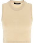 Max Mara Beige Viscose Sleeveles T-Shirt