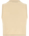 Max Mara Beige Viscose Sleeveles T-Shirt