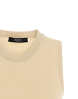 Max Mara Beige Viscose Sleeveles T-Shirt