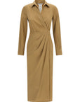 Max Mara Beige Cotton Midi Dress