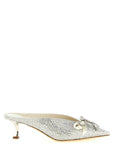 Jimmy Choo Silver Tencel Mid Heel Pumps