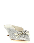 Jimmy Choo Silver Tencel Mid Heel Pumps