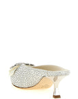 Jimmy Choo Silver Tencel Mid Heel Pumps