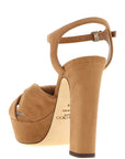 Jimmy Choo Brown Leather Stiletto Heel Sandals
