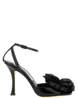 Jimmy Choo Black Leather Stiletto Heel Sandals